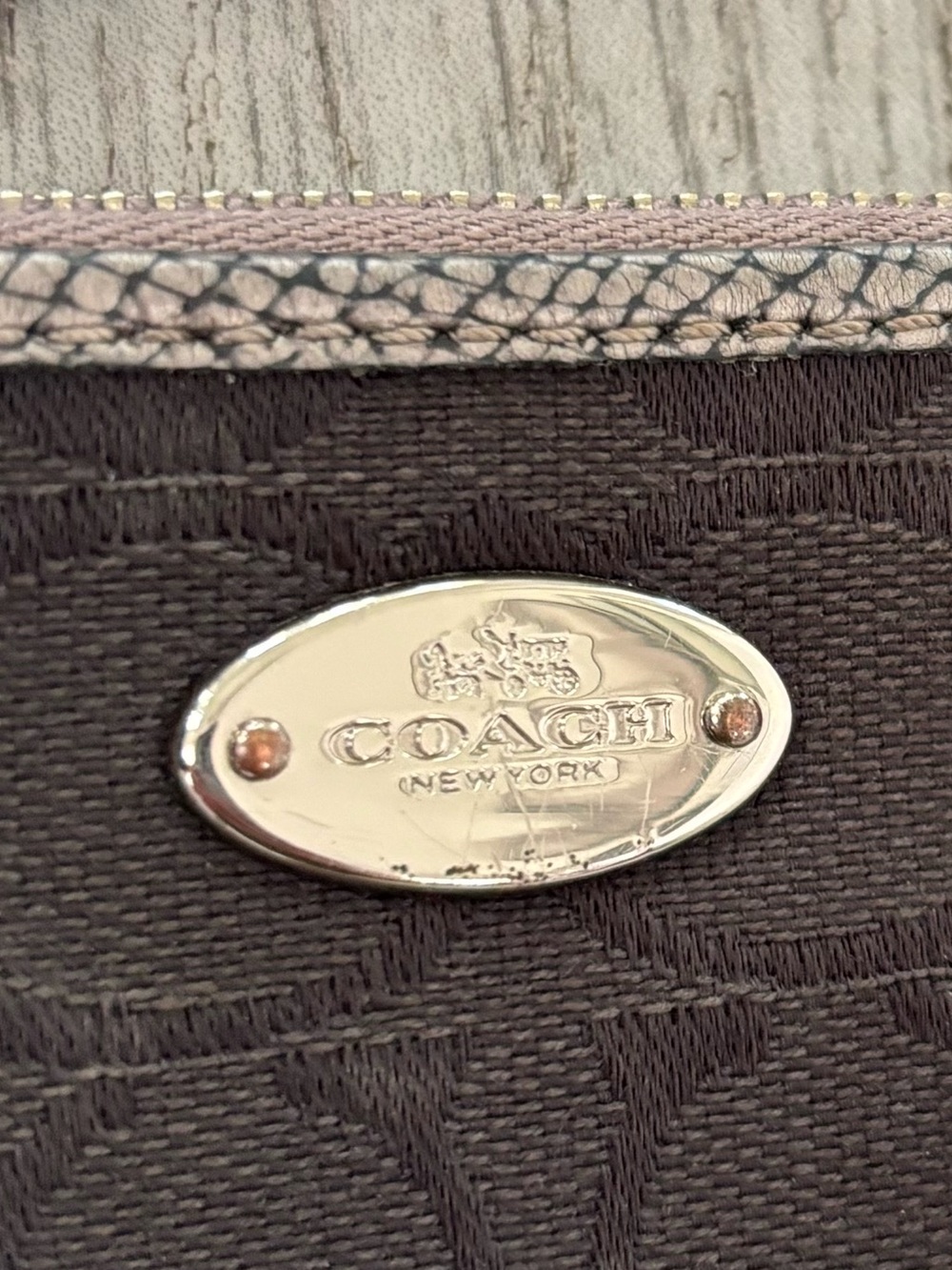 Coach jacquard wristlet in black. GUC. - Picture 2 of 11